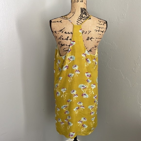 Style Rack Chartreuse Green Pink Floral Camisole Mini Dress - Picture 4 of 4